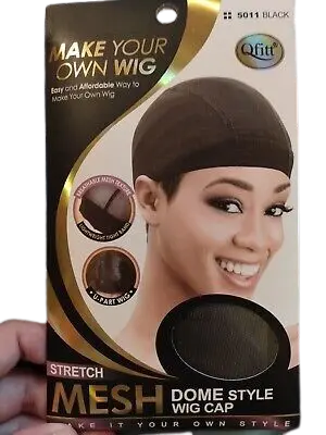 QFITT MESH DOME STYLE WIG CAP - REGULAR BLACK 