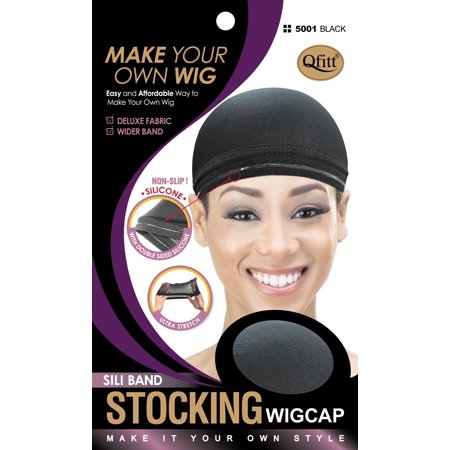 QFITT BLACK SILICON BAND STOCKING WIG CAP 