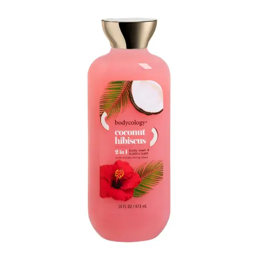 BODYCOLOGY 2 IN 1 BODY WASH & BUBBLE BATH COCONUT HIBISCUS 16OZ