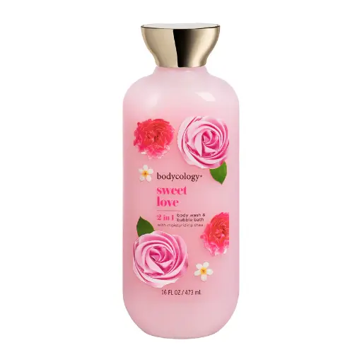 BODYCOLOGY 2 IN 1 BODY WASH & BUBBLE BATH SWEET LOVE 16OZ