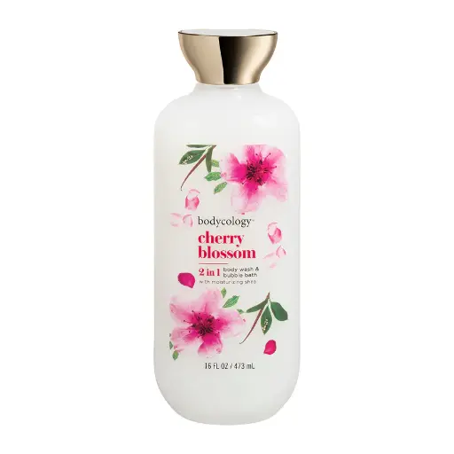 BODYCOLOGY 2 IN 1 BODY WASH & BUBBLE BATH CHERRY BLOSSOM 16OZ