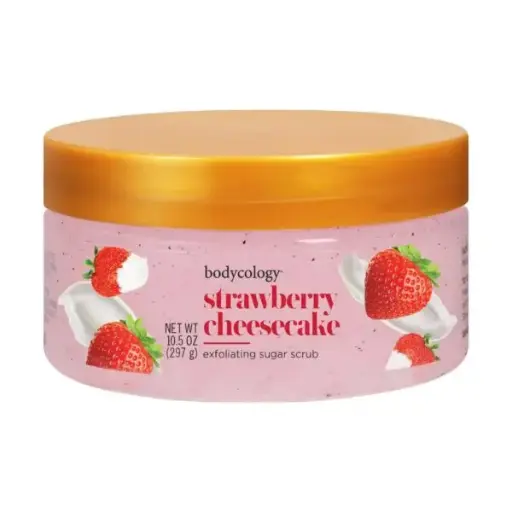 BODYCOLOGY EXFOLIATING SUGAR SCRUB STRAWBERRY CHEESECAKE 10.5 OZ